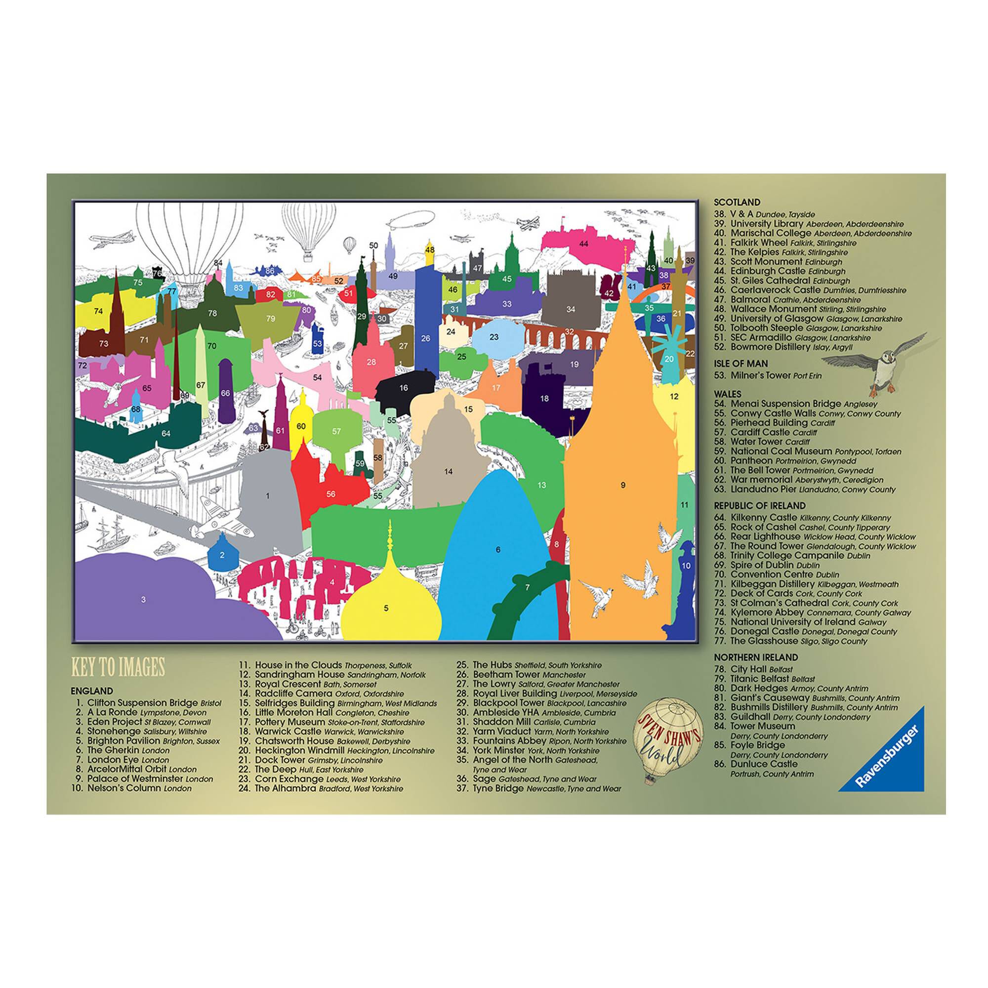 Ravensburger Around the UK and Ireland Jigsaw Puzzle 1000 Pieces Hobbycraft
