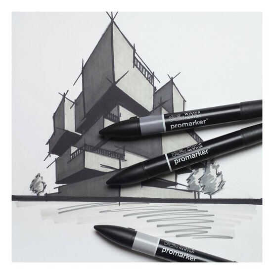 Winsor & Newton Grey Tones Promarkers 3 Pack image number 2