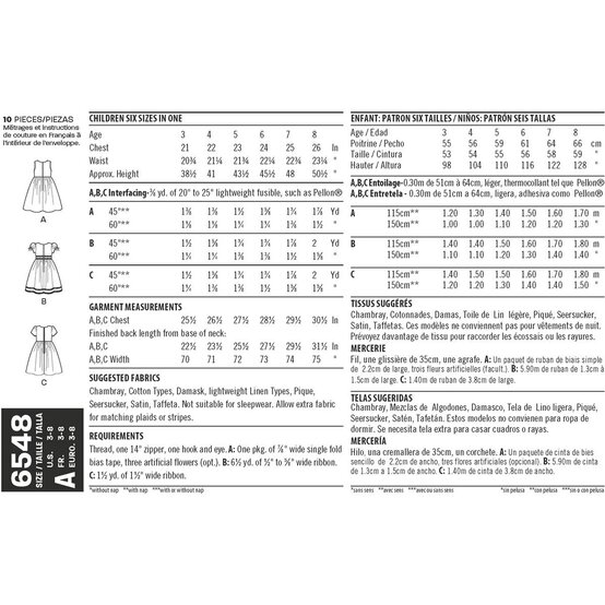 New Look Child's Party Dress Sewing Pattern 6548 image number 3