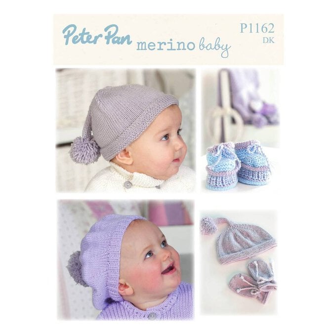 Peter Pan Baby Merino Hat Scarf and Mitts Digital Pattern P1162 image number 1