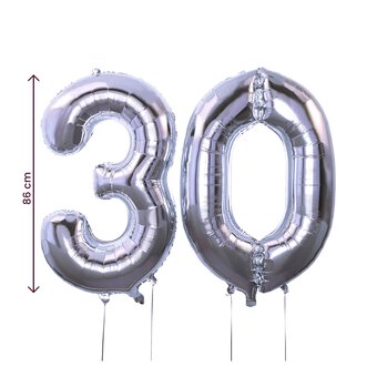 Extra Large Silver Foil 30 Balloon Bundle image number 4