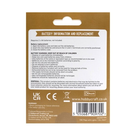 Create & Celebrate LED String Lights with Pegs 1.5m image number 6