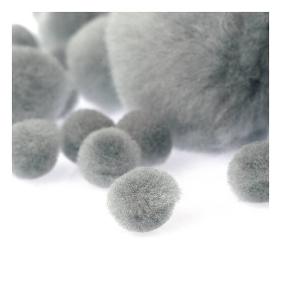 Grey Pom Poms 60 Pack image number 3