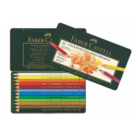 Faber-Castell Blue Red & Green Polychromos Artists' Colour Pencils 12 Pack