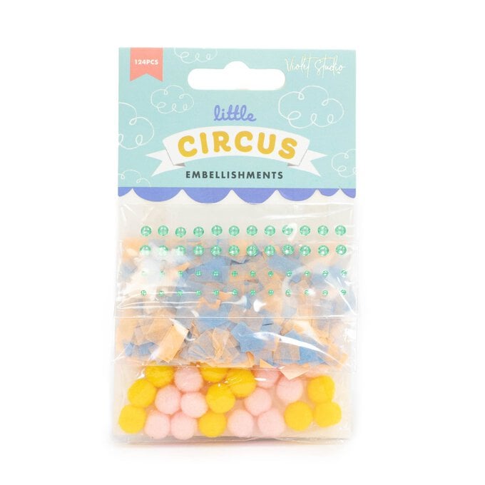 Violet Studio Little Circus Embellishments Pack 124 Pieces image number 1