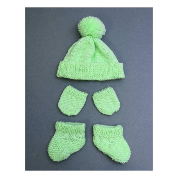 FREE PATTERN Baby Brilliance Bobble Hat Mittens and Bootees image number 1