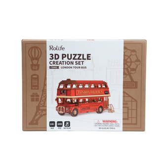 Rolife London Tour Bus 3D Wooden Puzzle Kit