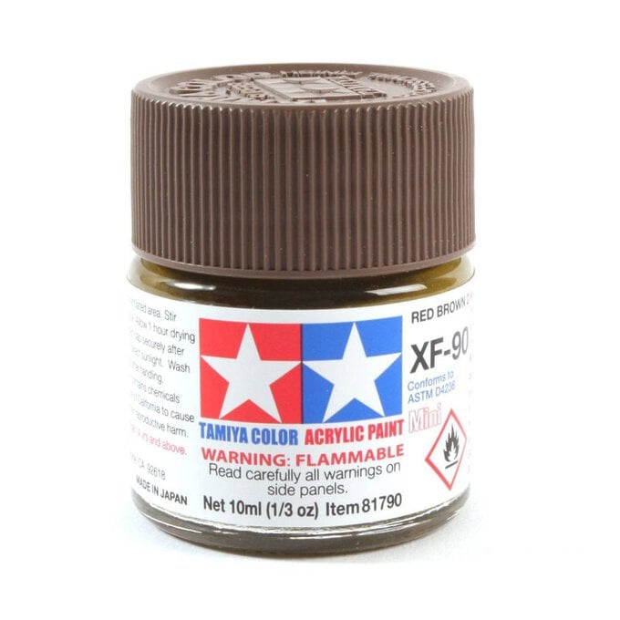 Tamiya Colour Red Brown Acrylic Paint 10ml (XF-90) image number 1