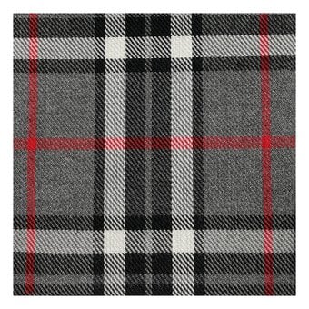 Grey and White Poly Viscose Tartan Fabric by the Metre image number 2