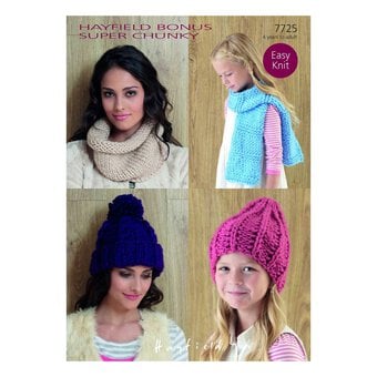 Hayfield Bonus Super Chunky Hats and Scarves Pattern 7725