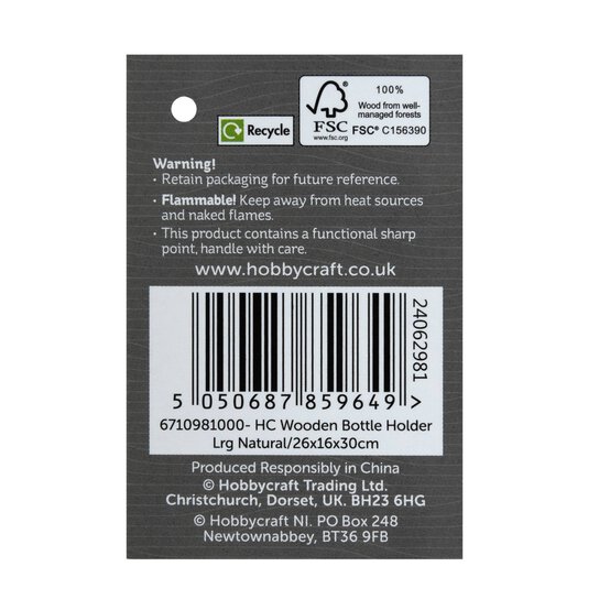 Wooden Bottle Holder 26cm x 16cm x 30cm image number 6