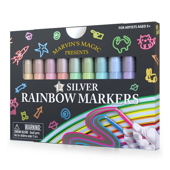 Marvin’s Magic Silver Rainbow Markers 12 Pack image number 1
