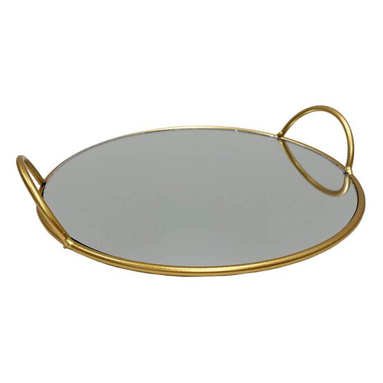 Gold Mirror Tray 23cm image number 1