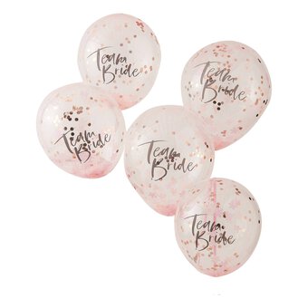 Ginger Ray Rose Gold Team Bride Confetti Balloons 5 Pack