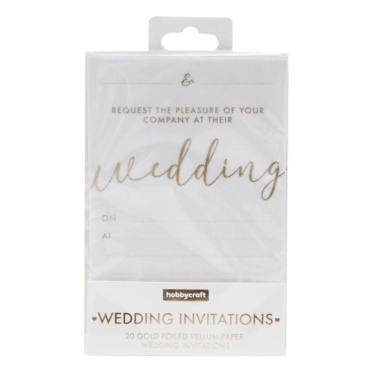 Gold Vellum Wedding Invitations 20 Pack Hobbycraft