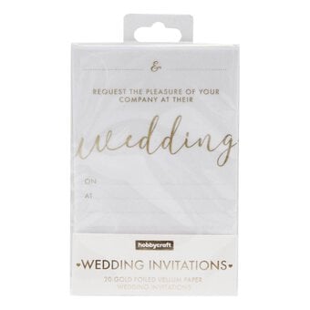Gold Vellum Wedding Invitations 20 Pack