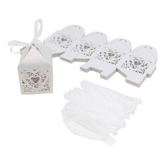 White Pearlescent Favour Boxes 20 Pack