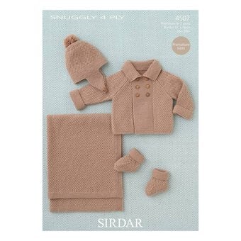 Sirdar Snuggly 4 Ply Boys' Coat Helmet Blanket and Bootees Digital Pattern 4507