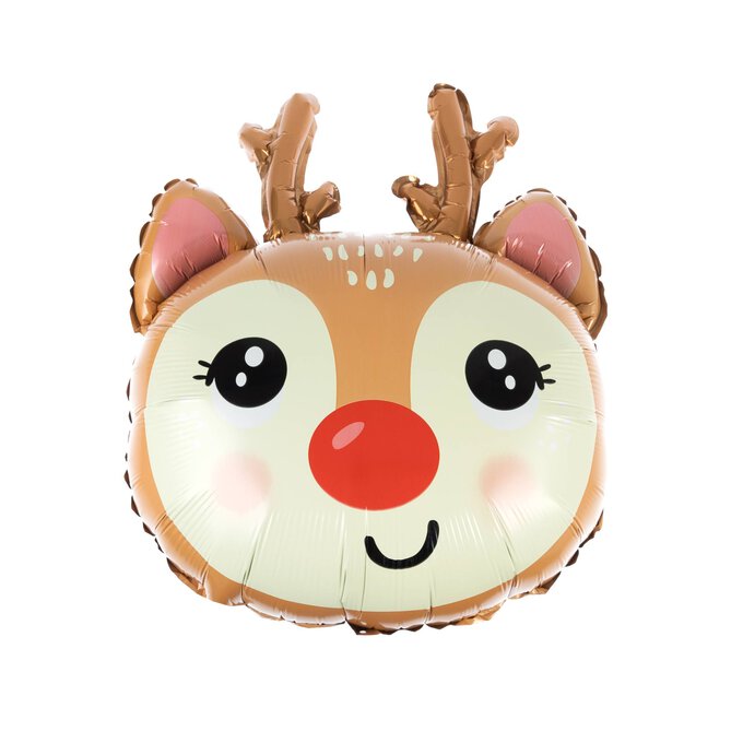 18pc 3D Reindeer & Rudolph Foil Balloons – Christmas Party Decor, UK Made