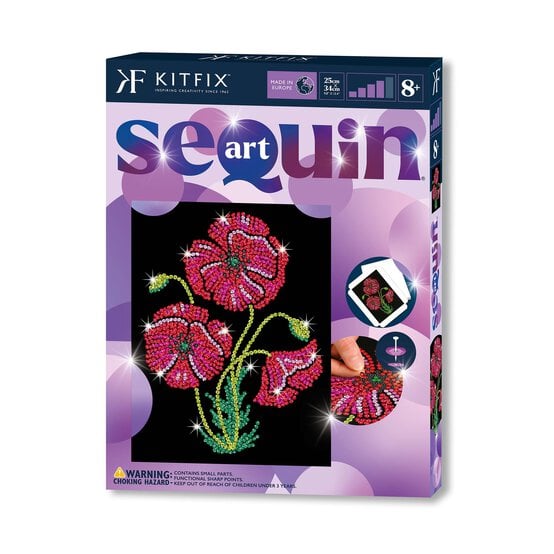 Kitfix Poppies Sequin Art Purple Kit image number 1