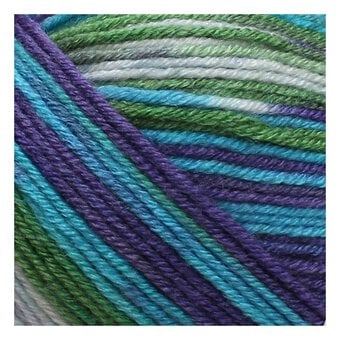 Women's Institute Purple Blue Mix Soft and Silky 4 Ply Yarn 100g