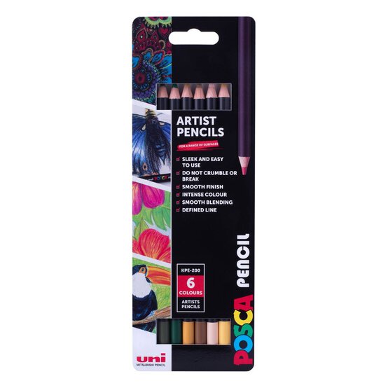 Uni-ball Posca Earth Artist Pencils 6 Pack image number 1
