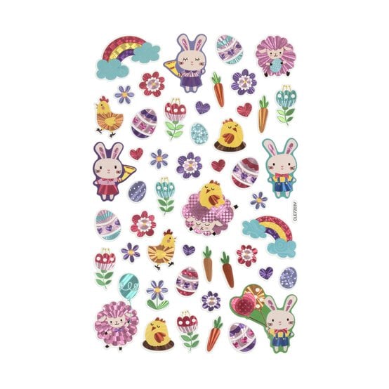 Bunny and Carrot Holographic Stickers  image number 3