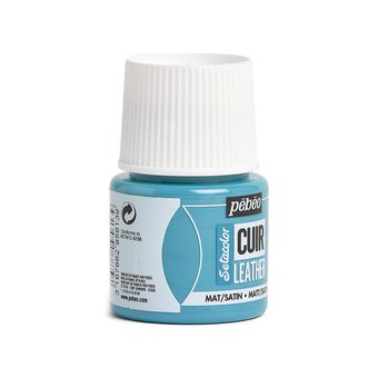 Pebeo Setacolor Turquoise Blue Leather Paint 45ml image number 4