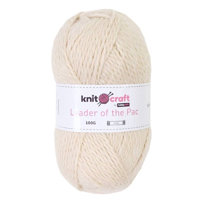 Knitcraft Cream Leader of the Pac Aran Yarn 100g