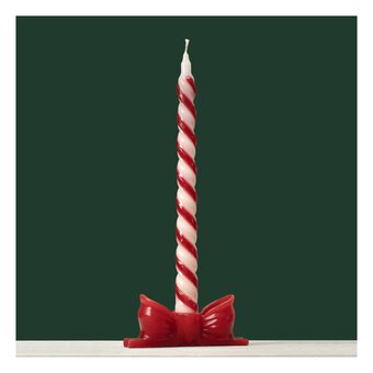 Red Bow Wax Candle Holder