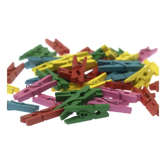 Mini Bright Wooden Pegs 50 Pack image number 3