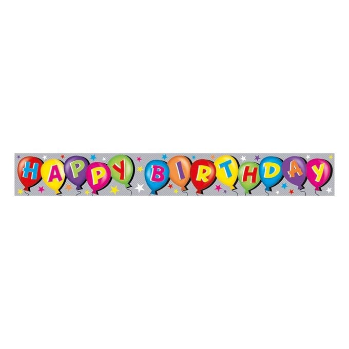 Happy Birthday Party Banner 12cm x 102cm image number 1