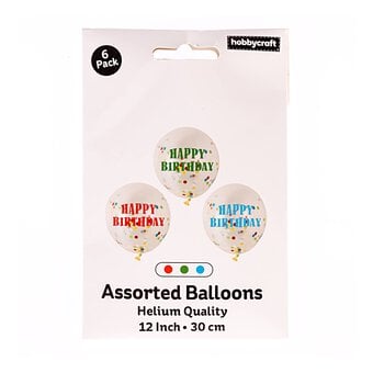 Assorted Happy Birthday Confetti Balloons 6 Pack image number 3
