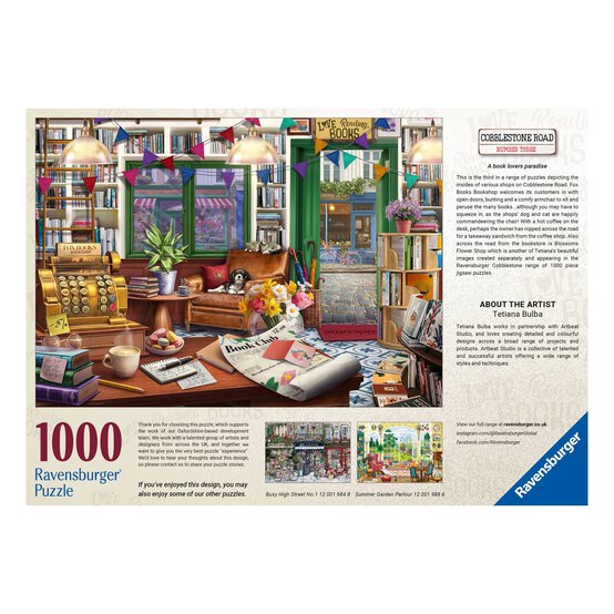 Ravensburger Cobblestone Road No.3 Bookshop Jigsaw Puzzle 1000 Pieces image number 4