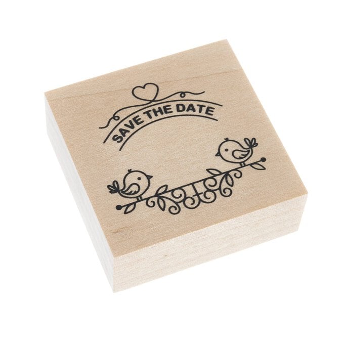 Save the Date Wooden Stamp 5cm x 5cm image number 1