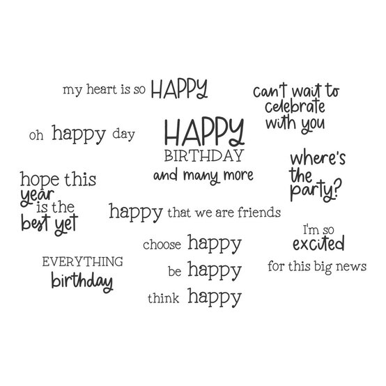 Sizzix Happy Everything Stamp Set 19 Pieces image number 3