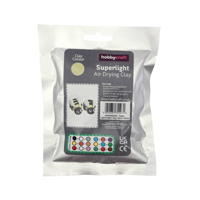 Neon Yellow Superlight Air Drying Clay 30g image number 1
