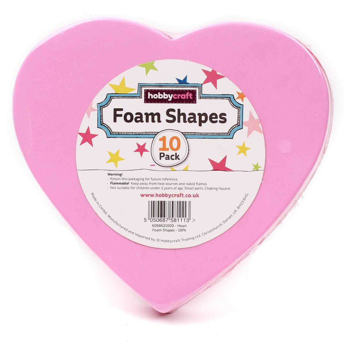 Heart Foam Shapes 10 Pack Hobbycraft