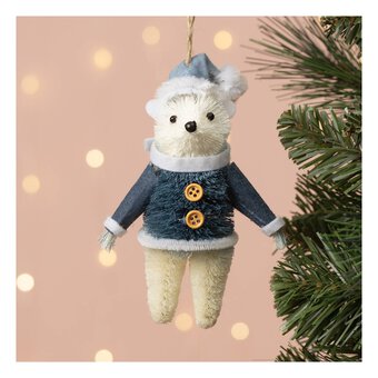 Hanging Brush Bear Decoration 14cm