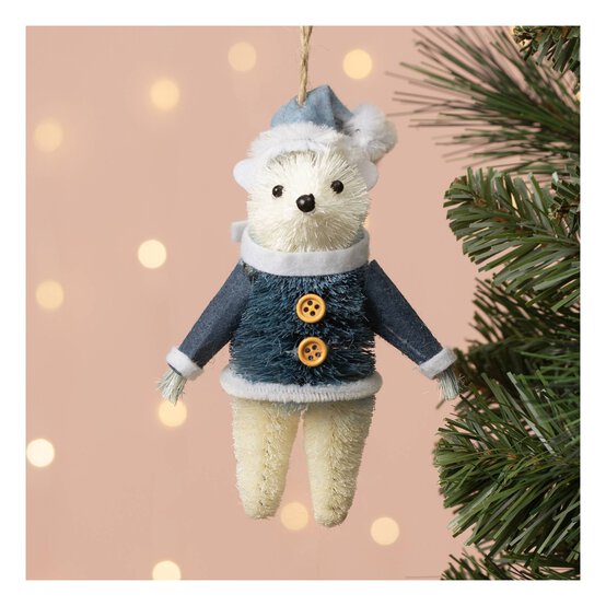 Hanging Brush Bear Decoration 14cm image number 1