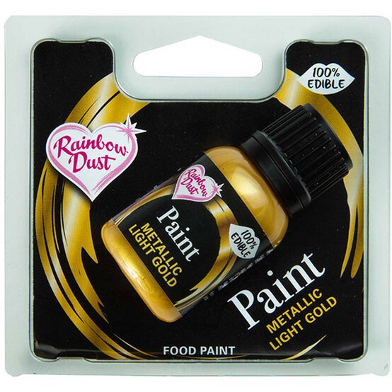 Rainbow Dust Metallic Light Gold Food Paint 25ml image number 3