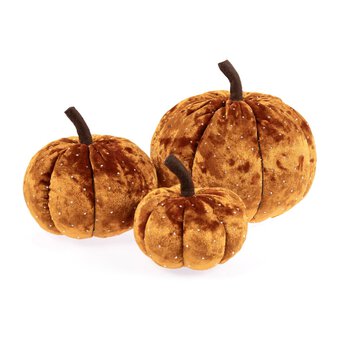 Orange Sparkle Velvet Pumpkin 3 Pack Bundle