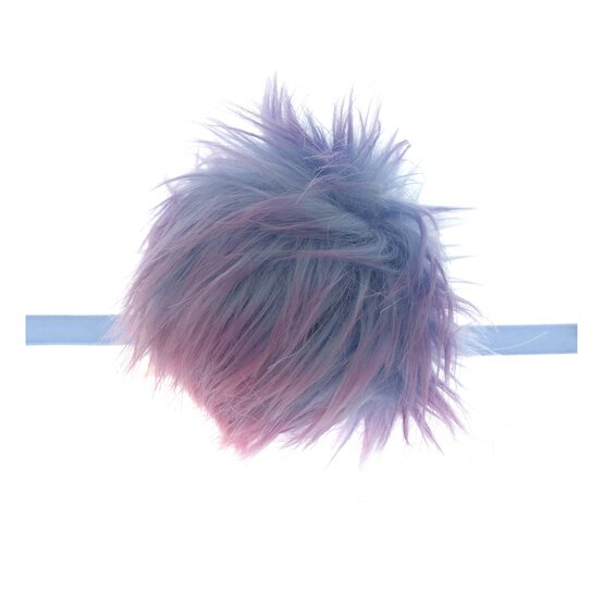 Rainbow Faux Fur Pom Pom 11cm image number 1