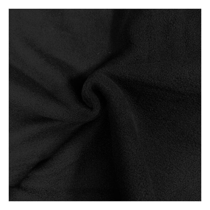 Black Polar Fleece Fabric by the Metre image number 1