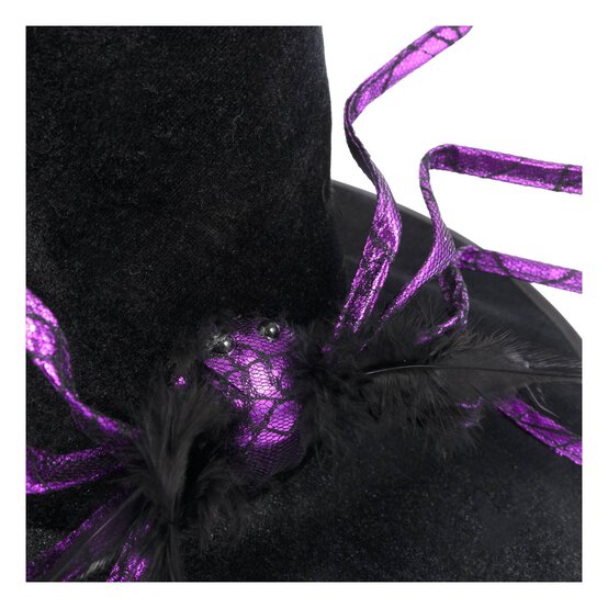 Black Witch&rsquo;s Hat with Purple Spider 45cm image number 3