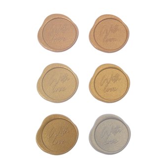 Metallic With Love Envelope Seal Stickers 6 Pack 