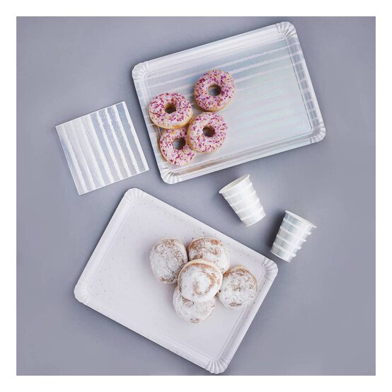 Iridescent Paper Serving Trays 4 Pack image number 2