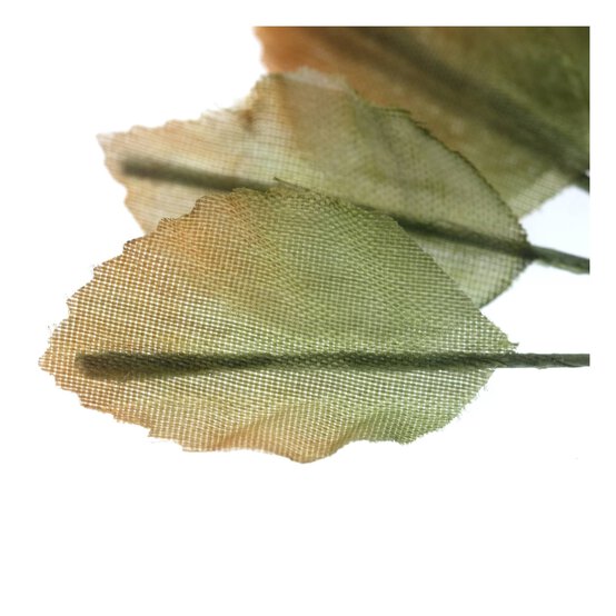 Mini Green and Orange Rose Leaves 12 Pack  image number 3