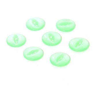 Hemline Light Green Basic Fish Eye Button 8 Pack