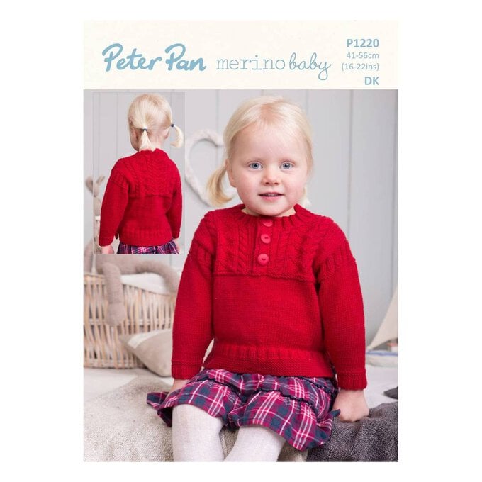 Peter Pan Baby Merino Knitted Guernsey Style Sweater Digital Pattern P1220 image number 1